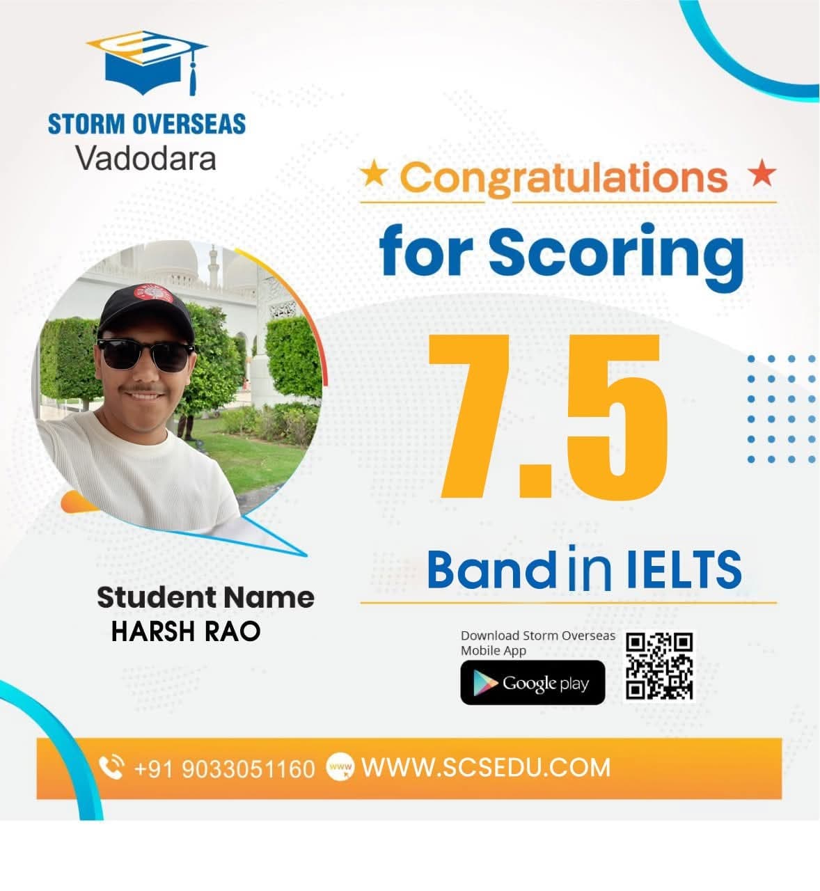 Harsh Rao — IELTS Score Band 7.5