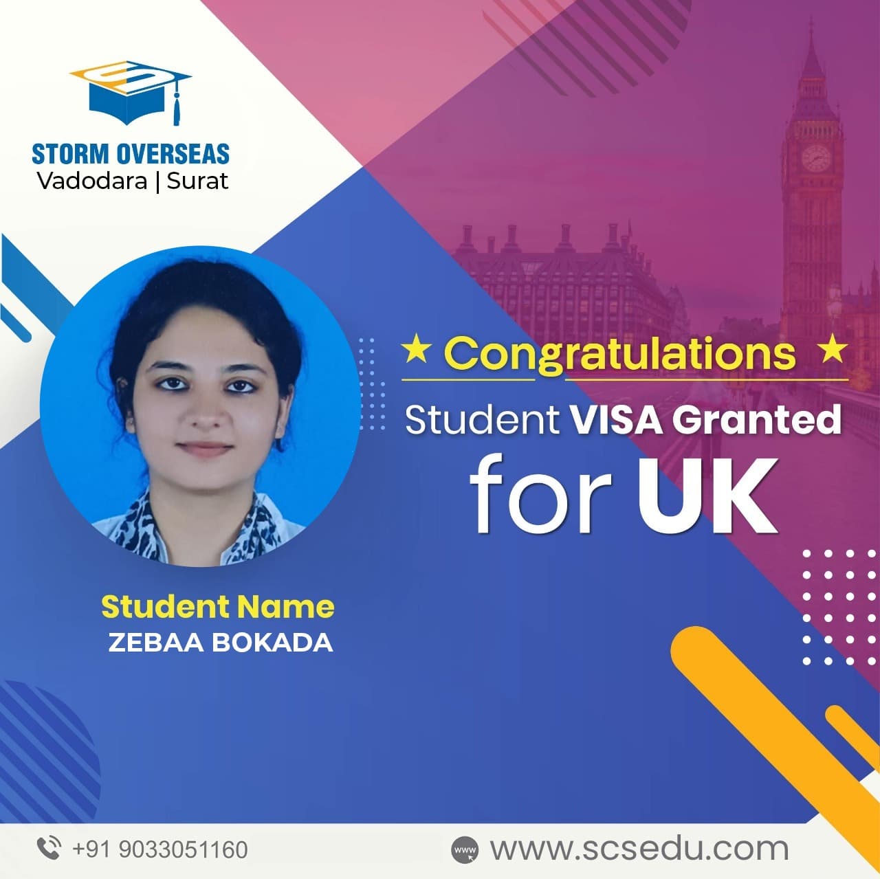 Storm Overseas guided student